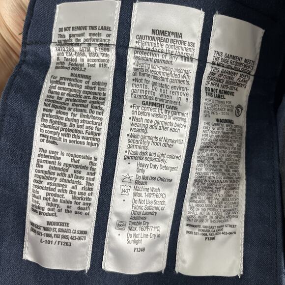 Workrite FR Pants Mens 36x31 Black Fire Resistant ARC 7 Cat 1 Nomex Workwear - Picture 13 of 15